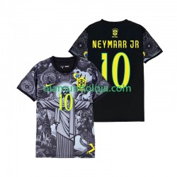 Camisola Brasil Neymar JR 10 Cheist the Redeemer Homem Equipamento Primeiro 2024 Manga Curta
